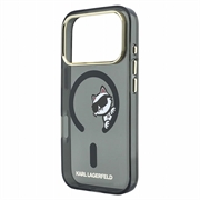 Custodia magnetica iPhone 18 Pro Max Karl Lagerfeld IML Choupette Peekaboo Logo - Nera