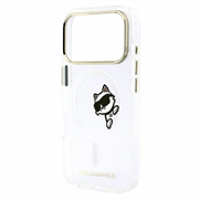 Custodia magnetica iPhone 18 Pro Karl Lagerfeld IML Choupette Peekaboo Logo - Trasparente