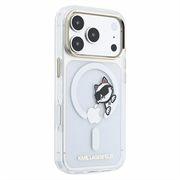 Custodia magnetica iPhone 18 Pro Karl Lagerfeld IML Choupette Peekaboo Logo - Trasparente