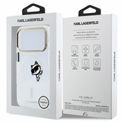 Custodia magnetica iPhone 18 Pro Karl Lagerfeld IML Choupette Peekaboo Logo - Trasparente