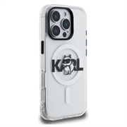 Custodia MagSafe per iPhone 16 Pro Karl Lagerfeld IML Choupette Sketch Logo - Trasparente