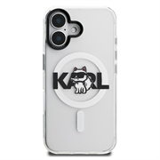 Custodia MagSafe per iPhone 16 Karl Lagerfeld IML Choupette Sketch Logo - Trasparente