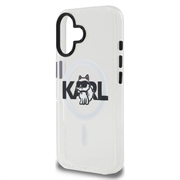 Custodia MagSafe per iPhone 16 Karl Lagerfeld IML Choupette Sketch Logo - Trasparente