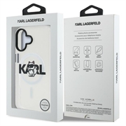 Custodia MagSafe per iPhone 16 Karl Lagerfeld IML Choupette Sketch Logo - Trasparente