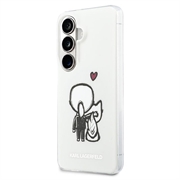 Samsung Galaxy S26 Karl Lagerfeld IML Karl&Choupette Custodia magnetica con logo sul retro - Trasparente