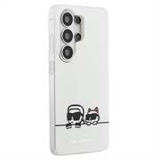 Samsung Galaxy S26 Ultra Karl Lagerfeld IML Karl&Choupette Custodia magnetica con logo Peekaboo - Bianca