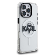 Custodia MagSafe per iPhone 16 Pro Karl Lagerfeld IML Karl Sketch Logo - Trasparente