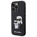 Custodia Karl Lagerfeld Ikonik Karl & Choupette per iPhone 13 Pro - Nera