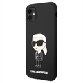Custodia in silicone per iPhone 11 Karl Lagerfeld Ikonik - nera