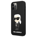 Custodia in silicone Karl Lagerfeld per iPhone 12/12 Pro - nera