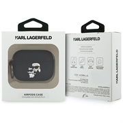 Custodia in silicone AirPods Pro 3 Karl Lagerfeld Karl & Choupette 3D - Nera