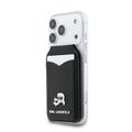Portacarte magnetico Karl & Choupette con supporto e specchio Karl Lagerfeld - Nero