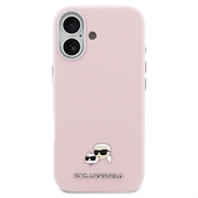 Custodia per iPhone 17 Karl Lagerfeld Karl and Choupette Heads Pins Kotelo - Compatibile con MagSafe - Rosa