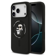 Custodia MagSafe in silicone liquido Karl Lagerfeld Karl and Choupette per iPhone 18 Pro Max