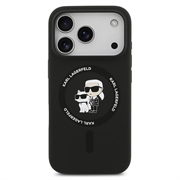Custodia MagSafe in silicone liquido Karl Lagerfeld Karl and Choupette per iPhone 18 Pro Max - Nera