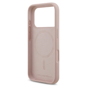 Custodia MagSafe in silicone liquido Karl Lagerfeld Karl and Choupette per iPhone 18 Pro - Rosa