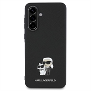 Custodia Samsung Galaxy A36 Karl Lagerfeld Saffiano Metal Karl and Choupette - Nera