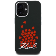 Custodia MagSafe per iPhone 16 Karl Lagerfeld Silicone Heart Sign Logo - Nera