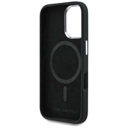 Custodia MagSafe per iPhone 16 Karl Lagerfeld Silicone Heart Sign Logo - Nera