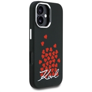 Custodia MagSafe per iPhone 16 Karl Lagerfeld Silicone Heart Sign Logo - Nera
