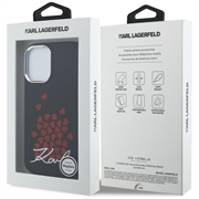 Custodia MagSafe per iPhone 16 Karl Lagerfeld Silicone Heart Sign Logo - Nera