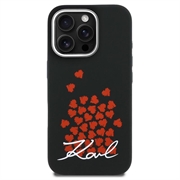 Custodia MagSafe per iPhone 16 Pro Karl Lagerfeld Silicone Heart Sign Logo - Nera