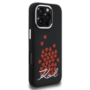 Custodia MagSafe per iPhone 16 Pro Karl Lagerfeld Silicone Heart Sign Logo - Nera