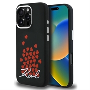 Custodia MagSafe per iPhone 16 Pro Max Karl Lagerfeld Silicone Heart Sign Logo - Nera