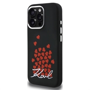 Custodia MagSafe per iPhone 16 Pro Max Karl Lagerfeld Silicone Heart Sign Logo - Nera
