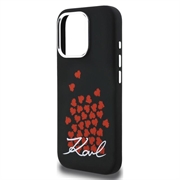 Custodia MagSafe per iPhone 16 Pro Max Karl Lagerfeld Silicone Heart Sign Logo - Nera