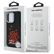 Custodia MagSafe per iPhone 16 Pro Max Karl Lagerfeld Silicone Heart Sign Logo - Nera