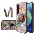 Custodia Ibrida per Samsung Galaxy S23 5G con Motivo a Scacchi - Mandala Colorata
