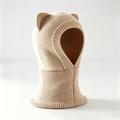 Passamontagna lavorato a maglia con orecchie da gatto per bambini - Beige