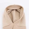 Passamontagna lavorato a maglia con orecchie da gatto per bambini - Beige