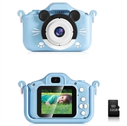 Fotocamera digitale per bambini con scheda di memoria da 32GB (Confezione aperta - Condizione soddisfacente)  - Blu