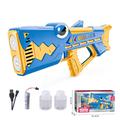 Pistola automatica per bolle di sapone a forma di squalo per bambini con luci a LED