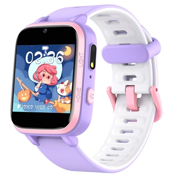 Smartwatch Impermeabile per Bambini Y90 Pro con Doppia Fotocamera - Viola