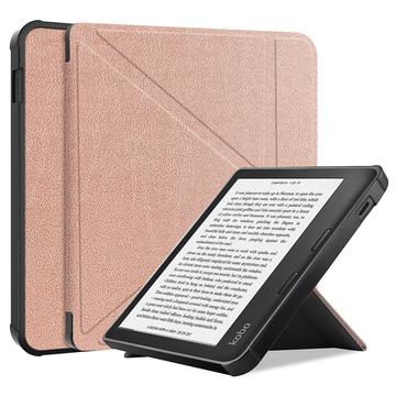 Custodia a libro Origami Stand per Kobo Libra 2 - Rosa Oro