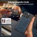 LC.IMEEKE Portacarte magnetico con blocco RFID e supporto per il calcio - Blu