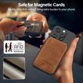 LC.IMEEKE Portacarte magnetico a blocco RFID con supporto - Marrone