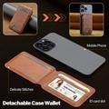 LC.IMEEKE Portacarte magnetico a blocco RFID con supporto - Marrone