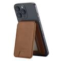 LC.IMEEKE Portacarte magnetico a blocco RFID con supporto - Marrone