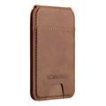 LC.IMEEKE Portacarte magnetico a blocco RFID con supporto - Marrone
