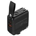 LDNIO Q2618 Caricabatterie rapido GaN da 65W con spine intercambiabili - USB-C/USB-A - Nero