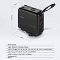LDNIO Q2618 Caricabatterie rapido GaN da 65W con spine intercambiabili - USB-C/USB-A - Nero