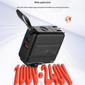 LDNIO Q2618 Caricabatterie rapido GaN da 65W con spine intercambiabili - USB-C/USB-A - Nero