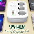 LDNIO SEW3452 Presa multipla intelligente WiFi - Ricarica rapida PD da 30W, 3 prese UE, 4 porte USB e controllo remoto tramite app