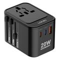 Adattatore da viaggio Ldnio Z9 20W - 2 porte USB-C PD, USB-A QC3.0 - Nero