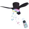 Ventilatore da soffitto LEC016R RGB con altoparlante Bluetooth - nero