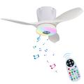 Ventilatore da soffitto LEC016R RGB con altoparlante Bluetooth - Bianco